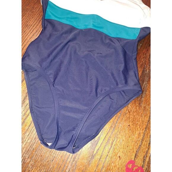 Small Kona Sol Blue Open Tie Back Swimsuit Bathing Suit Swimwear Padded - Picture 3 of 5